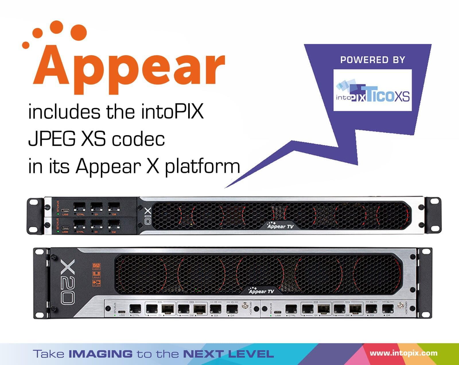 Appear TV社は、Xプラットフォームにゼロ遅延のintoPIXのJPEG XS技術を導入                                